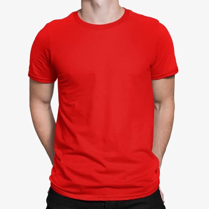Mens Half Sleeves T-Shirts-Red