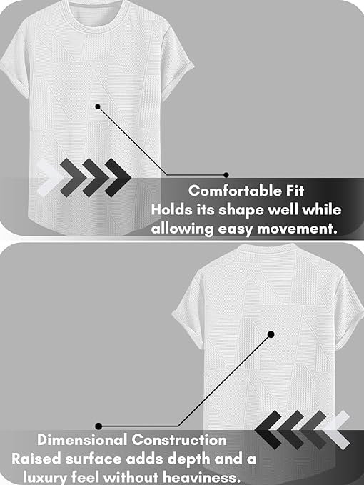 Mens Half Sleeves T-Shirts-White